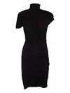 Francesco Murano High-neck Draped Dress In Black