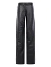 Francesco Murano Leather Trousers In Black
