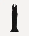 Francesco Murano Long Draped One-shoulder Dress In Black