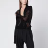 Francesco Murano Semi-transparent Black Blouse In Black