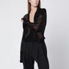 Francesco Murano Semi-transparent Black Blouse In Black