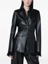 Francesco Murano Black Single Breasted Leather Blazer In Black