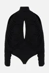 Francesco Murano Cut-out Draped Bodysuit In Black