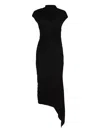 Francesco Murano High-neck Draped Dress In Black