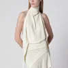 Francesco Murano White Backless Top In Neutral