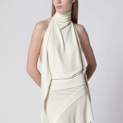 Francesco Murano White Backless Top In Neutral