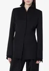 Francesco Murano Black Single-breasted Wool Blazer In Multi