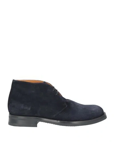 Francesco Pace Man Ankle Boots Midnight Blue Size 7 Leather