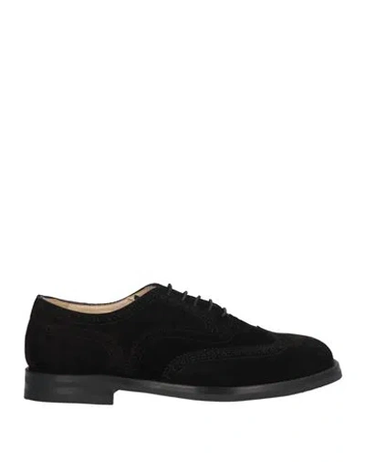 Francesco Pace Man Lace-up Shoes Black Size 7 Leather