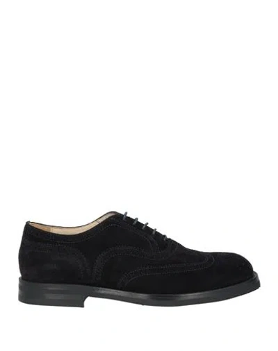 Francesco Pace Man Lace-up Shoes Midnight Blue Size 7 Leather