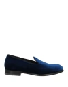 Francesco Pace Man Loafers Blue Size 8 Textile Fibers