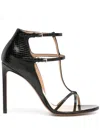 Francesco Russo 105mm Snakeskin-effect Sandals In Black