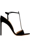 Francesco Russo 105mm T-bar Stiletto Sandals In Black