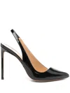 Francesco Russo Asymmetric Slingback Pumps In Black