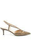 Francesco Russo 55mm Snakeskin-effect Pumps In Brown