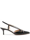 Francesco Russo 55mm Snakeskin-effect Leather Pumps In Black