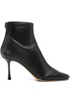 Francesco Russo 75mm Leather Zipped-back Ankle Boots In Black