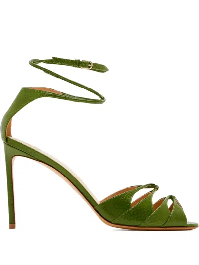 Francesco Russo 95mm Risioi5 Cut-out Stiletto Sandals In Green