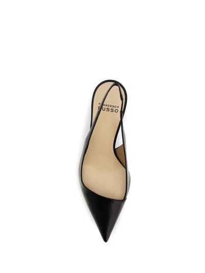 Francesco Russo Asymmetric Pointed-toe Stiletto Slingback Pump In Black
