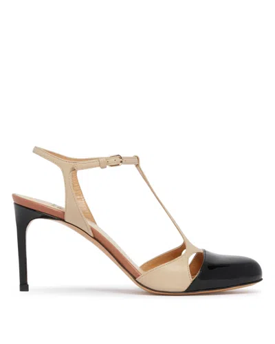 Francesco Russo Beige Contrast Toe Pumps In Multi
