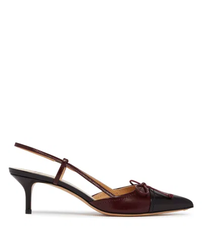 Francesco Russo Black And Burgundy R1p1050 Slingback Pumps In Multi
