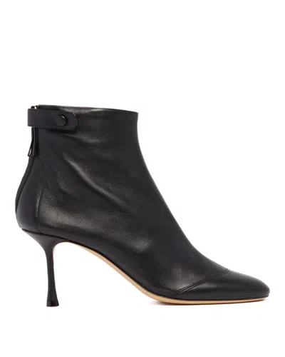 Francesco Russo Black R1b830 Leather Ankle Boots In Black Nero   #000000