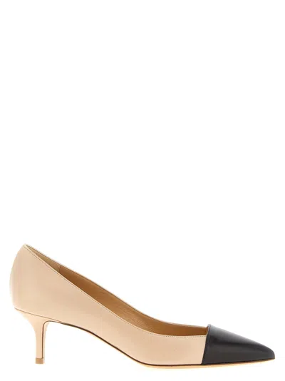 Francesco Russo Contrast-toe Nappa Leather Pump In Cream