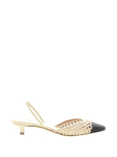 Francesco Russo Crochet Leather Sandals In Neutral