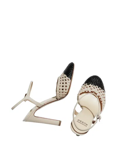 Francesco Russo Crochet-knit Sandals In Orange
