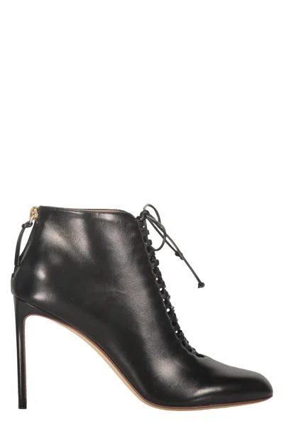 Francesco Russo Elegant Ankle Boots In Black Leather