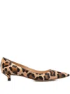 Francesco Russo 35mm Leopard-print Kitten-heel Pumps In Brown