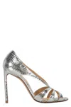 Francesco Russo 10mm Snakeskin-effect Sandals In Silver