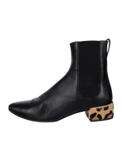 Pre-owned Francesco Russo Leather Animal Print Chelsea Boots In Blue