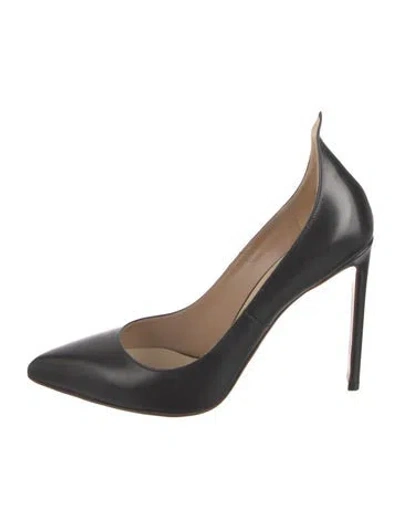 Pre-owned Francesco Russo Leather D'orsay Pumps In Black