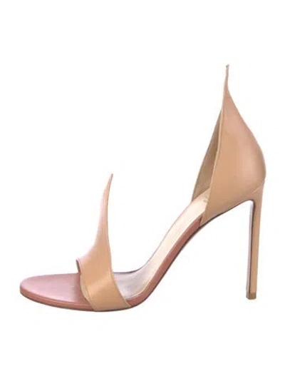 Pre-owned Francesco Russo Leather D'orsay Pumps In Neutral