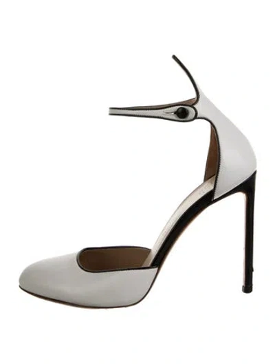 Pre-owned Francesco Russo Leather D'orsay Pumps In Silver
