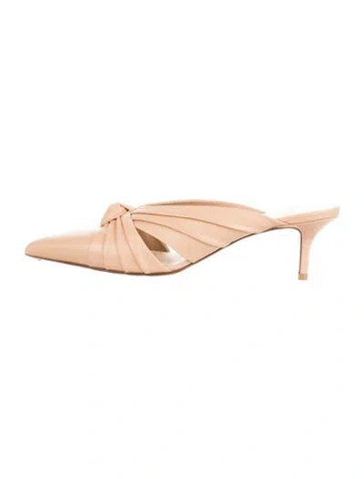 Pre-owned Francesco Russo Leather Mules In Neutrals