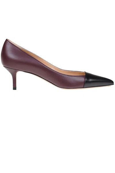 Francesco Russo Leather Pumps In Burgundy