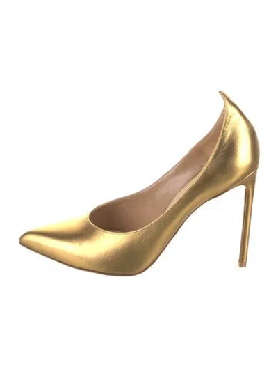 Pre-owned Francesco Russo Leather Pumps In Gold