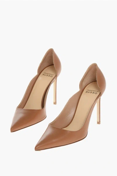 Francesco Russo Leather Pumps With Stiletto Heel 9cm In Brown