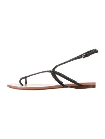 Pre-owned Francesco Russo Leather Sandals In Black