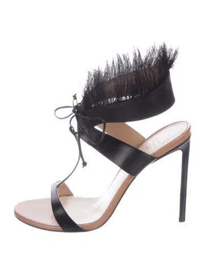 Pre-owned Francesco Russo Leather Sandals In Gray