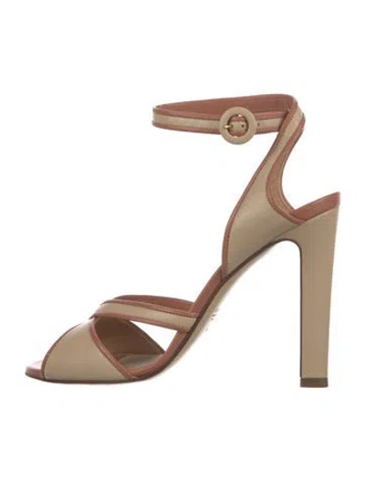 Pre-owned Francesco Russo Leather Sandals In Neutrals