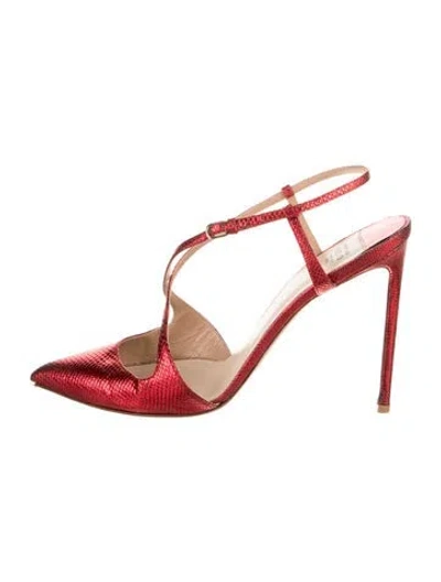 Pre-owned Francesco Russo Leather Slingback Pumps