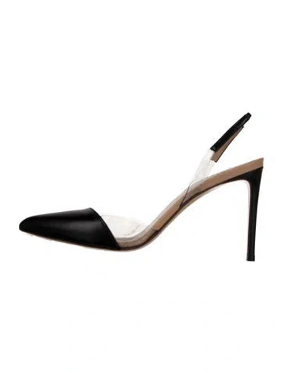 Pre-owned Francesco Russo Leather Slingback Pumps In Black