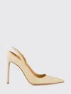 Francesco Russo Leather Slingback Pumps With High Stiletto Heel In Nude