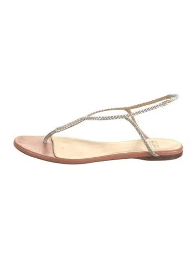 Pre-owned Francesco Russo Leather Slingback Sandals In Pink