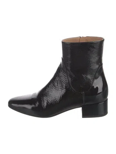 Pre-owned Francesco Russo Patent Leather Boots In Black