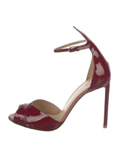 Pre-owned Francesco Russo Patent Leather D'orsay Pumps In Red
