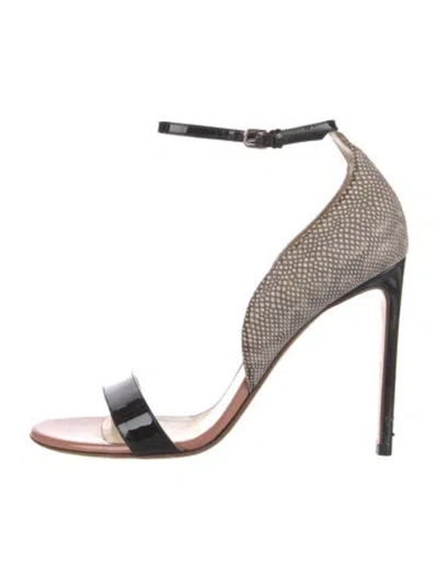 Pre-owned Francesco Russo Patent Leather Sandals In Neutral